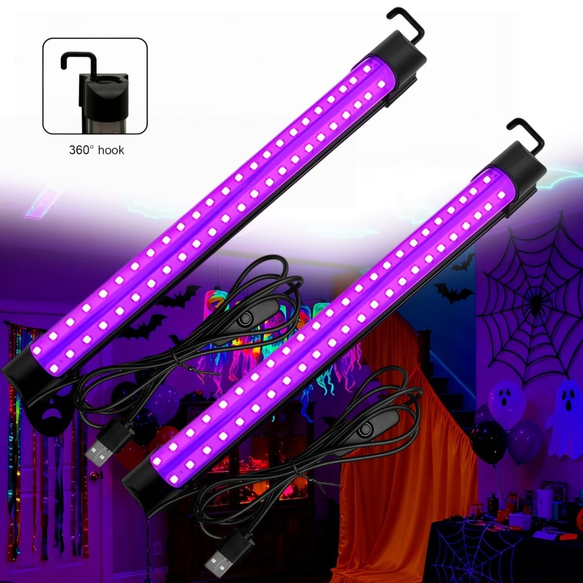 Usb Hub - Schwarzlichtröhre 5W/10W USB-Stecker UV-LED Schwarzlichtlampe 395