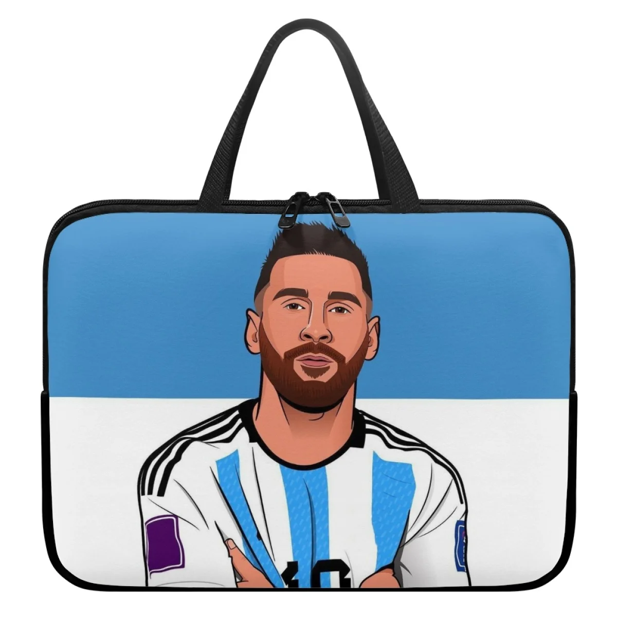 Laptop Sleeve - Laptop-Tasche für Frauen, Schutzhülle mit Fußballstar-Messi-Aufdruck,
